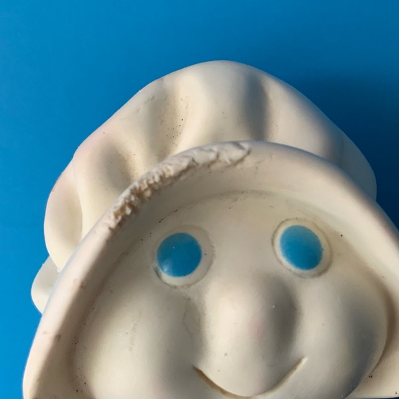 Vintage White Plastic Pillsbury Dough Boy with Blue Accents - Picture 11 of 16